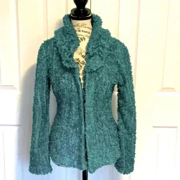 Piccadilly Women’s Teal Bling Blazer In Size XS - Picture 1 of 5